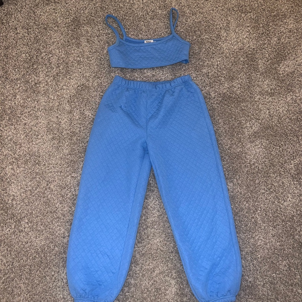 Princess Polly blue matching set. Size US 12 both top and pants.